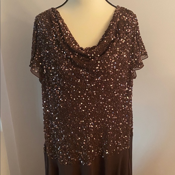 JKARA size 20W chocolate brown excellent condition formal dress - Picture 3 of 10